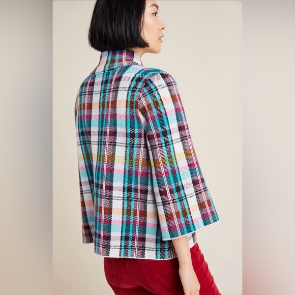 Rosetta Cropped Plaid Jacket Size XS - Picture 3 of 8